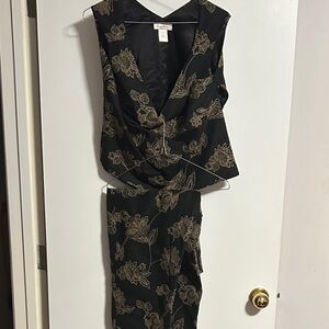 Tommy Bahama Black and Gold Floral Pantsuit
